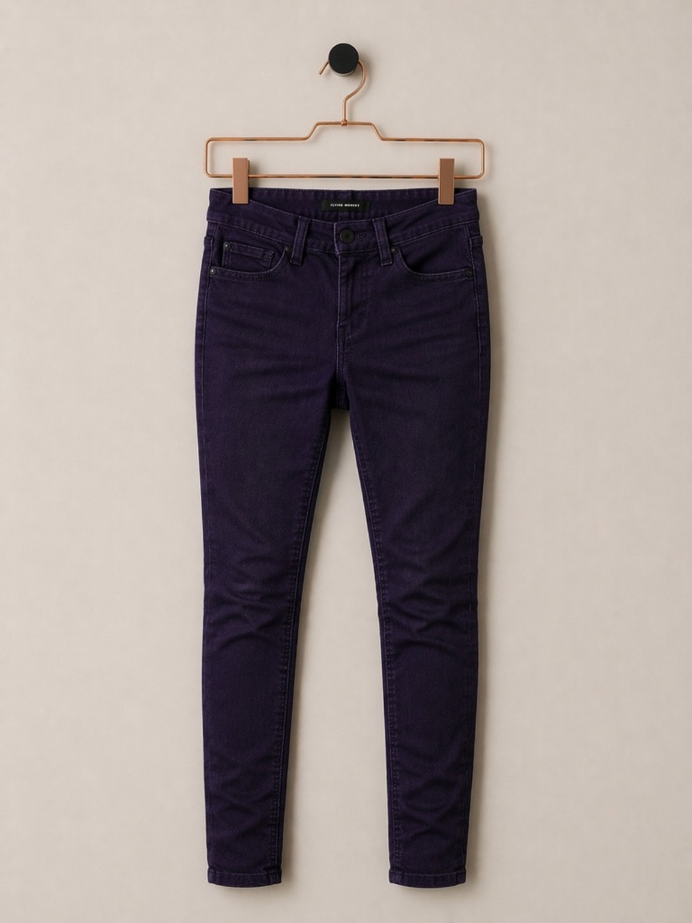 Flying Monkey Purple Low Rise Skinny Jeans Size 5 Stretch Denim Y2K